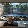 Luxurious Hotel Lobby Interior With Modern Chandeliers Decorative Wall Marble Floor And Double Height Space