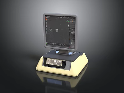 Professional Electronic Testing Device With Digital Display Screen And Stable Beige Base 3d model