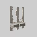 Elegant Modern Bathroom Vanity With Marble Countertop Gold Faucet And Framed Mirror