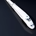 White High-Speed Train With Modern Streamlined Body Design On Dark Background 3d model