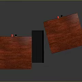 Pair of Red Wooden Audio Speakers With Black Stands And Front Panels