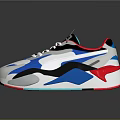 PUMA Stylish Color Block Athletic Sneakers White Blue Black Red Design