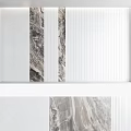 Modern Elegant Feature Wall With Gray Panels Black Marble And Golden Lines