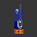Electronic Device With Blue Casing Orange Base And Internal Components