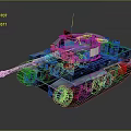 Detailed Military Combat Tank With Turret Gun Barrel Tracks and Antenna Features