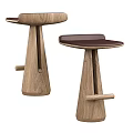 Wooden Bar Stools With Unique Tapered Legs And Leather Seats For Modern Kitchens