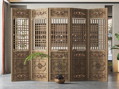 Chinese folding door 3d model