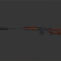 Bolt Action Rifle With Wooden Stock Metal Barrel Scope Isolated On Dark Background