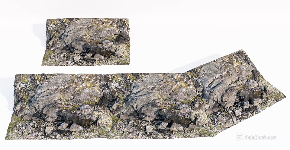Natural Stone and Wood Materials with Rustic Textures in Landscape Design 3d model 