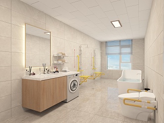 Modern Bath Aid Room 3d model