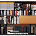 Modern bookcase bookshelf background wall 3d model