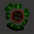 Green Leafy Houseplant with Large Vibrant Green Leaves in Red Pot