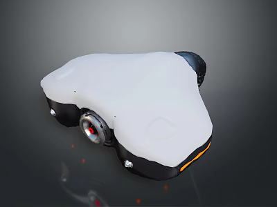 Electronic Device With White Top Black Base Camera Lens And Red Indicator Lights 3d model