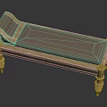 Classic Wooden Bench With Carved Details Upholstered Seat Ornate Legs And Elegant Design