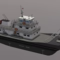 Winch Tug 2000 Tugboat With Multi Deck Lifebuoys Railing Stairs And Detailed Structure Design