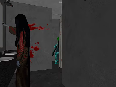Modern Haunted House Haunted House Horror Toilet 3d model