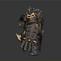 Fierce Horned Mythical Creature Warrior 3D Model With Muscular Build And Spiked Armor