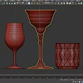 Elegant Transparent Glass Wine Glasses With Stemmed And Gold Rimmed Tumbler Design