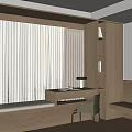 Modern Room Interior Featuring Bay Window Cabinet With Window Seat Light Curtains And Bookshelf