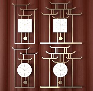 New Chinese clock and clock 3d model