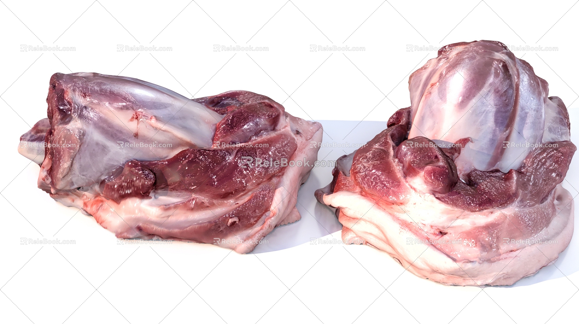 pork meat pieces 3d model