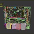 Detailed Electronic Circuit Board With USB Ports And Integrated Circuit Components