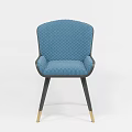 Modern Blue Tufted Upholstered Accent Chair With Gray Frame And Golden Legs