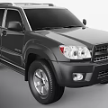 Black Toyota 4Runner SUV With Roof Rack And Front Headlights Design