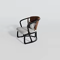 Modern Accent Chair With Black Frame Gray Cushion Brown Backrest And Decorative Pillow