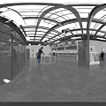 Commercial Catering Kitchen Interior With Chefs Working At Stainless Steel Worktables And Commercial Appliances