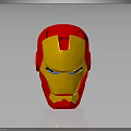 Red And Yellow Iron Man Helmet Combat Weapon With Metallic Design And Shiny Finish