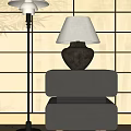 Table lamp combination table lamp bedside table 3d model