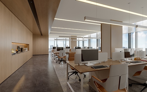 Public office area 3d model