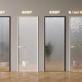 Modern Hinged Doors Featuring Fluted Frosted Wavy and Textured Glass for Home Interior Design