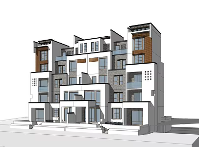 New Chinese Style Overlay Villa 3d model