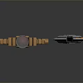 Two Ornate Swords With Silver Blades Golden Decorations Red Gemstone And Black Accents