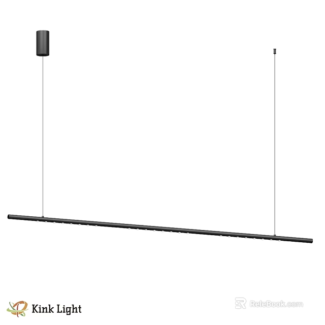 Modern Linear Black Pendant Light With Sleek Hanging Design For Contemporary Interiors 3d model 