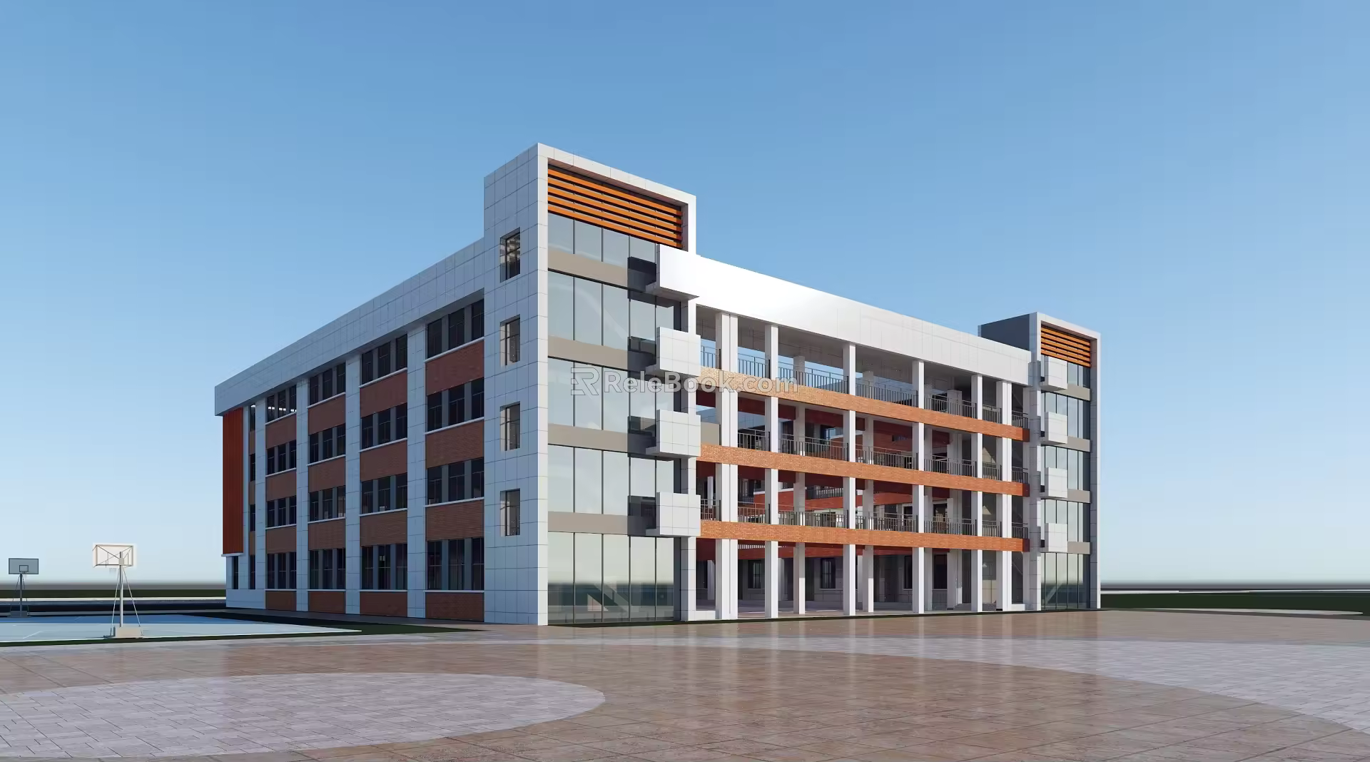 modern teaching building 3d model