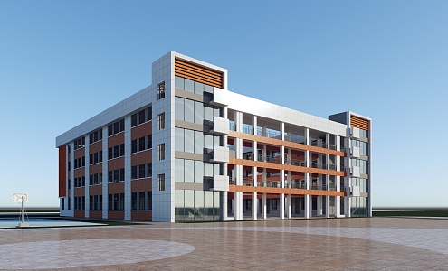 modern teaching building 3d model