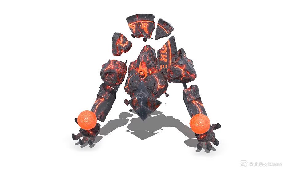 Lava Stone Monster Character For Games And Films 3d model 