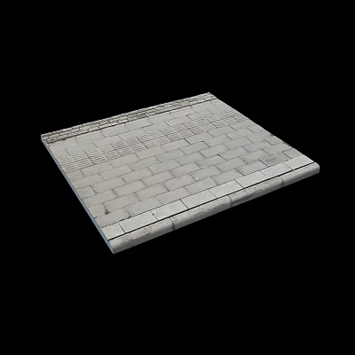 Durable Road Facilities With Paved Brick Sidewalk And Urban Pedestrian Path Design 3d model