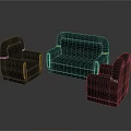 Black Leather Sofa Set With Three Seater Sofa Two Armchairs And Red Accents For Modern Living
