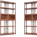 Wooden Seven-Star Antique Rack 3d model