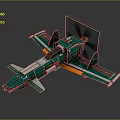 Green Spacecraft Model With Detailed Propellers And Wing Structure For Aerospace Study 3d model