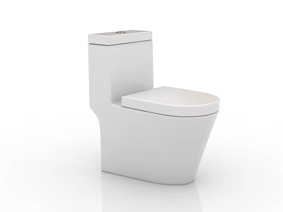 Modern White Ceramic Toilet With Sleek Smooth Surface And Clean Minimalist Design 3d model