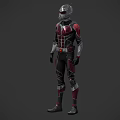 Game and Movie Character in Red Black Silver Armor Costume with Helmet 3D Design