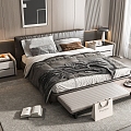 Modern Minotti double bed 3d model