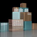 3D Stacked Cubes Exhibition Display Featuring 66 and See Your Dreams Come True