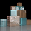 Acrylic box stacking head glass transparent beautiful Chen stacking head 3d model