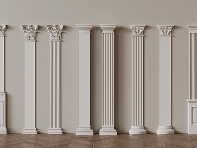 French Roman Column Gypsum Live 3d model